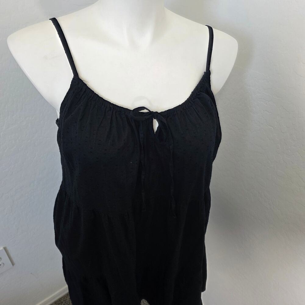 Old Navy Sleeveless Tiered Dobby Swing black cami dress sz L - Picture 5 of 8